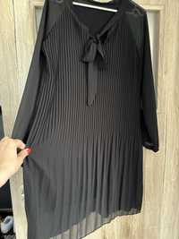 Made in Italy mała czarna plisowana sukienka 42 /  xl