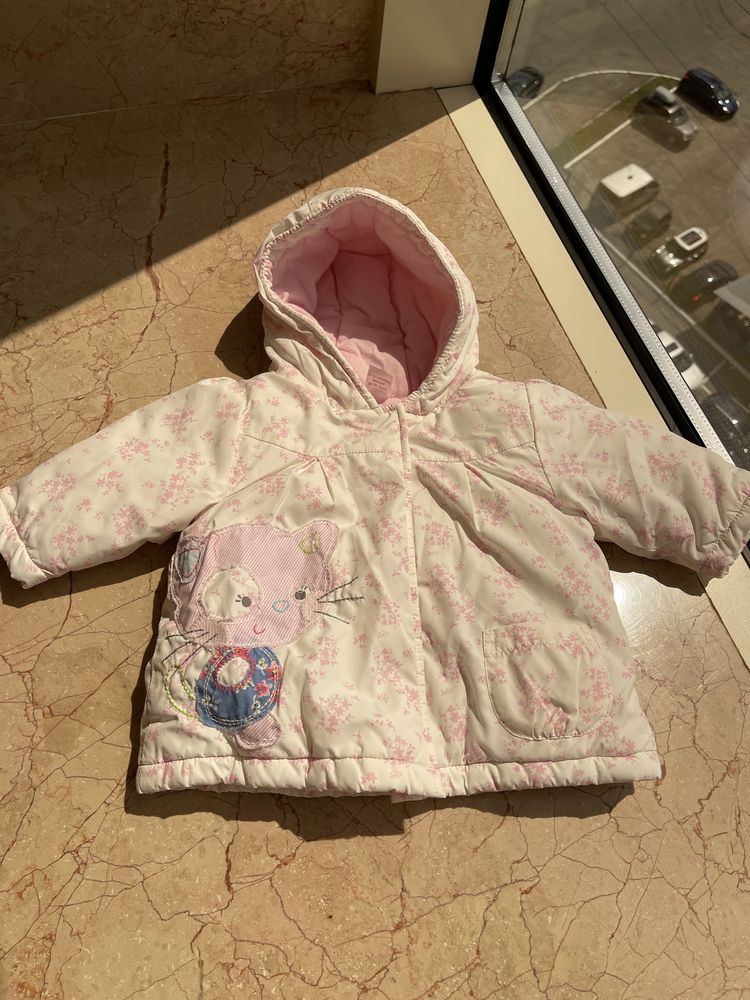 Next baby утеплена курточка для новонародженої дівчинки до 3х місяців