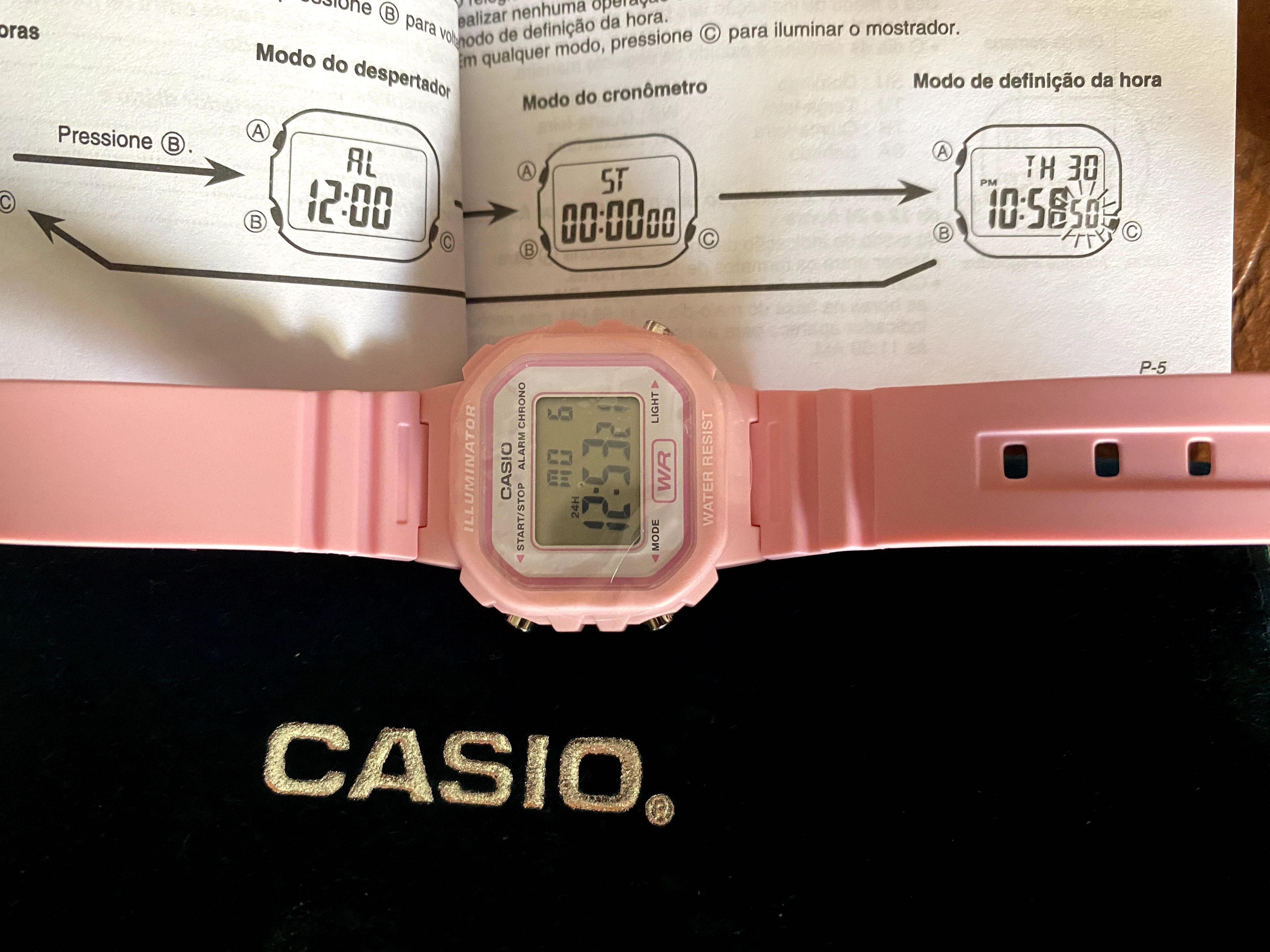 Relógio Casio Feminino Rosa, Novo