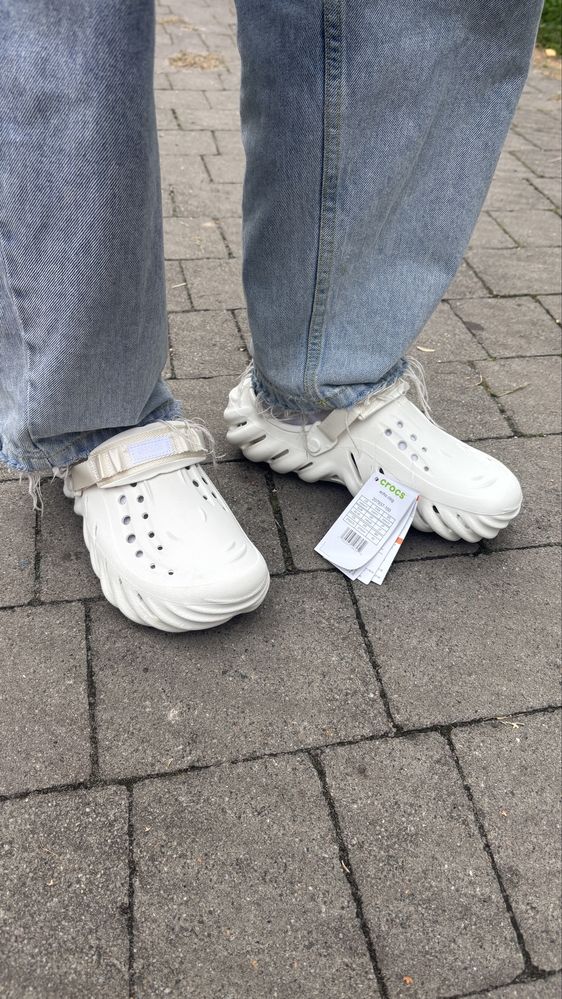 CROCS ECHO CLOG. Крокси білі чоловічі жіночі кроксы унисекс