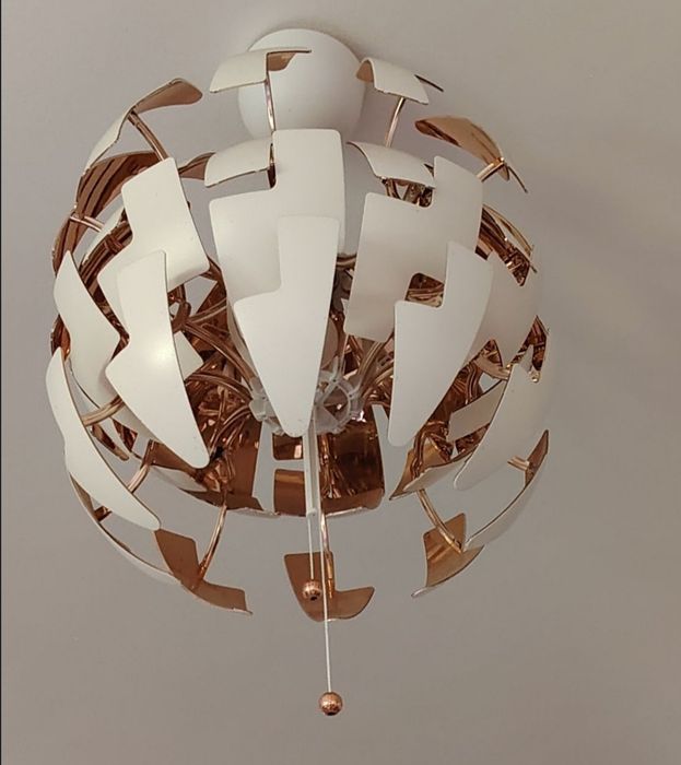 Candeeiro de Teto IKEA – Branco/Cobre (52 cm)