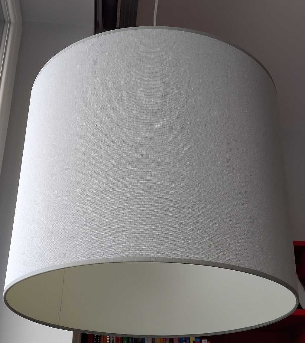Duży szary abażur klosz nowy walec średnica fi 45 cm wys. 36cm
