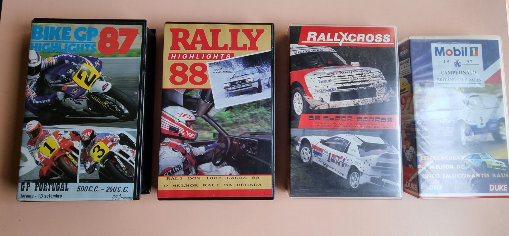 4 cassetes VHS: Ralis e MotoGP