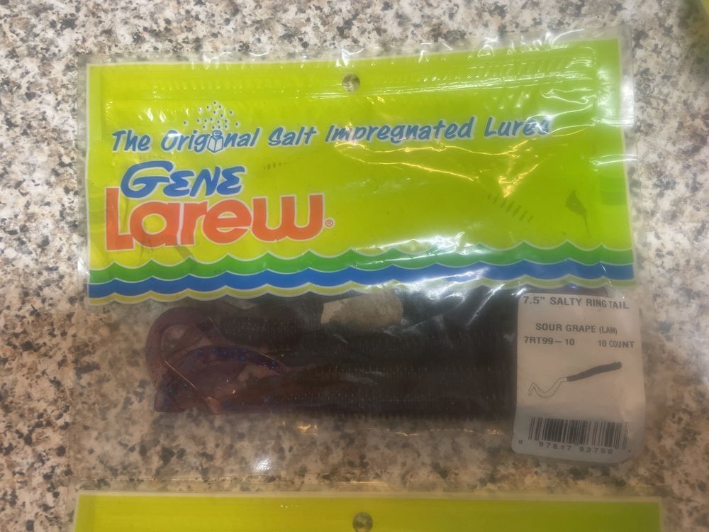 Embalagem de Amostras de pesca marca GENE LAREW mod ring tail