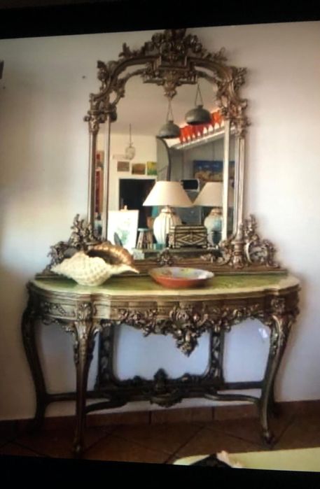 Mesa consola com espelho elegante baroque