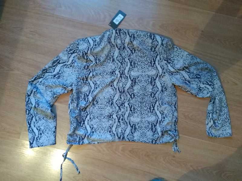 Nowa koszula bluzka Primark poduszki 38 M wiązana print wzór crop top