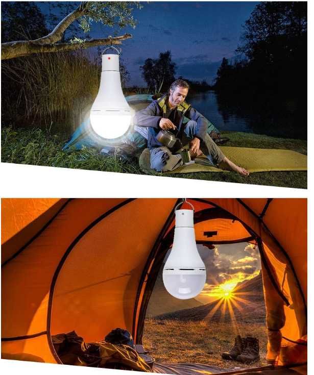 Zestaw Solarny Żarówka Lampa latarka LED USB Akumulator li ion Solar