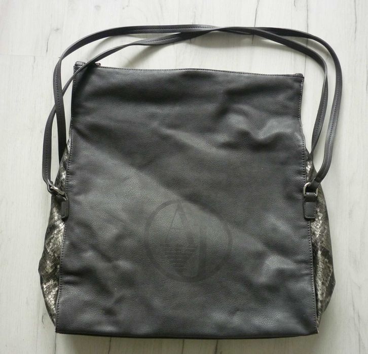 Elegancka damska duża torebka ARMANI JEANS grafitowa wysyłka gratis