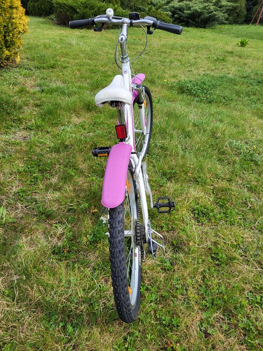 Rower giant areva koła 24, dziewczęcy, biało-różowy, stan bdb