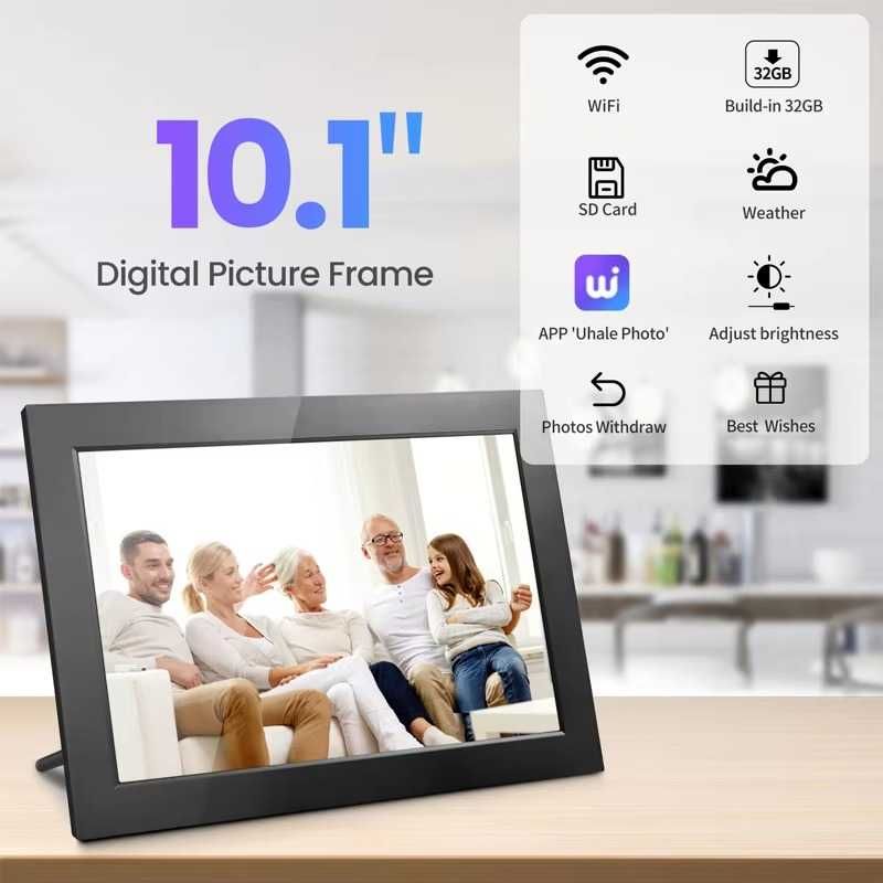 Цифрова фоторамка 10.1 дюйма WI-FI, Frameo,Uhale