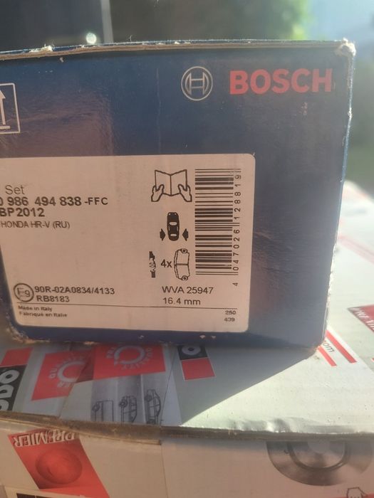 Tarcze i klocki honda hrv tył.