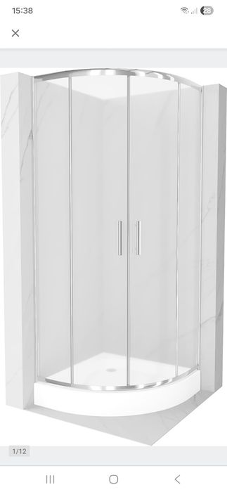 Kabina prysznicowa Mexen Rio półokrągła 70 x 70 cm, szron, chrom + bro