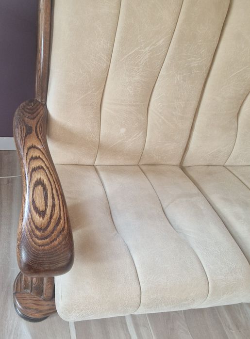 Sofa 3+2 podstawa dębow