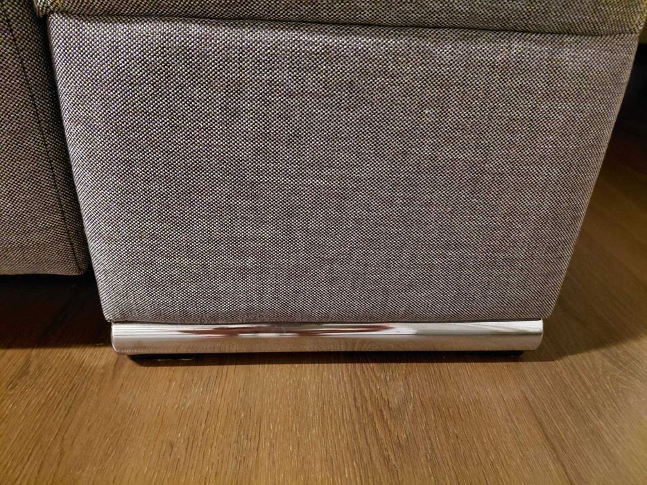 Sofa kanapa szara melanż narożnik z funkcją spania rozkładany