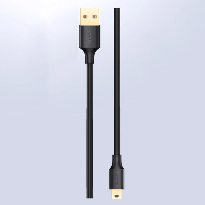 Ugreen 5-pinowy pozłacany kabel USB - mini USB 0,25m czarny (US132)