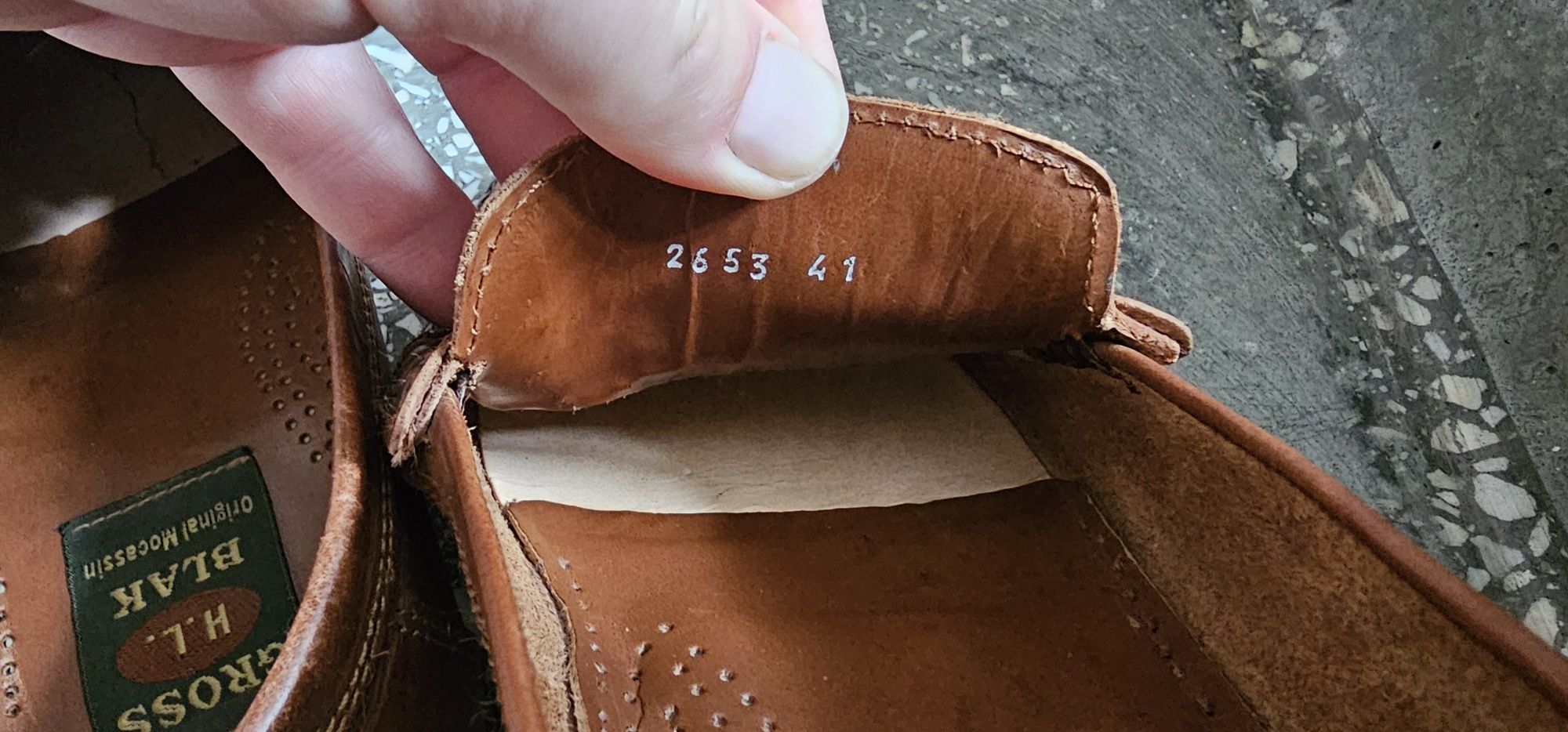 Gross Blak włoskie skórzane mokasyny męskie rozmiar 42 wkładka 26cm