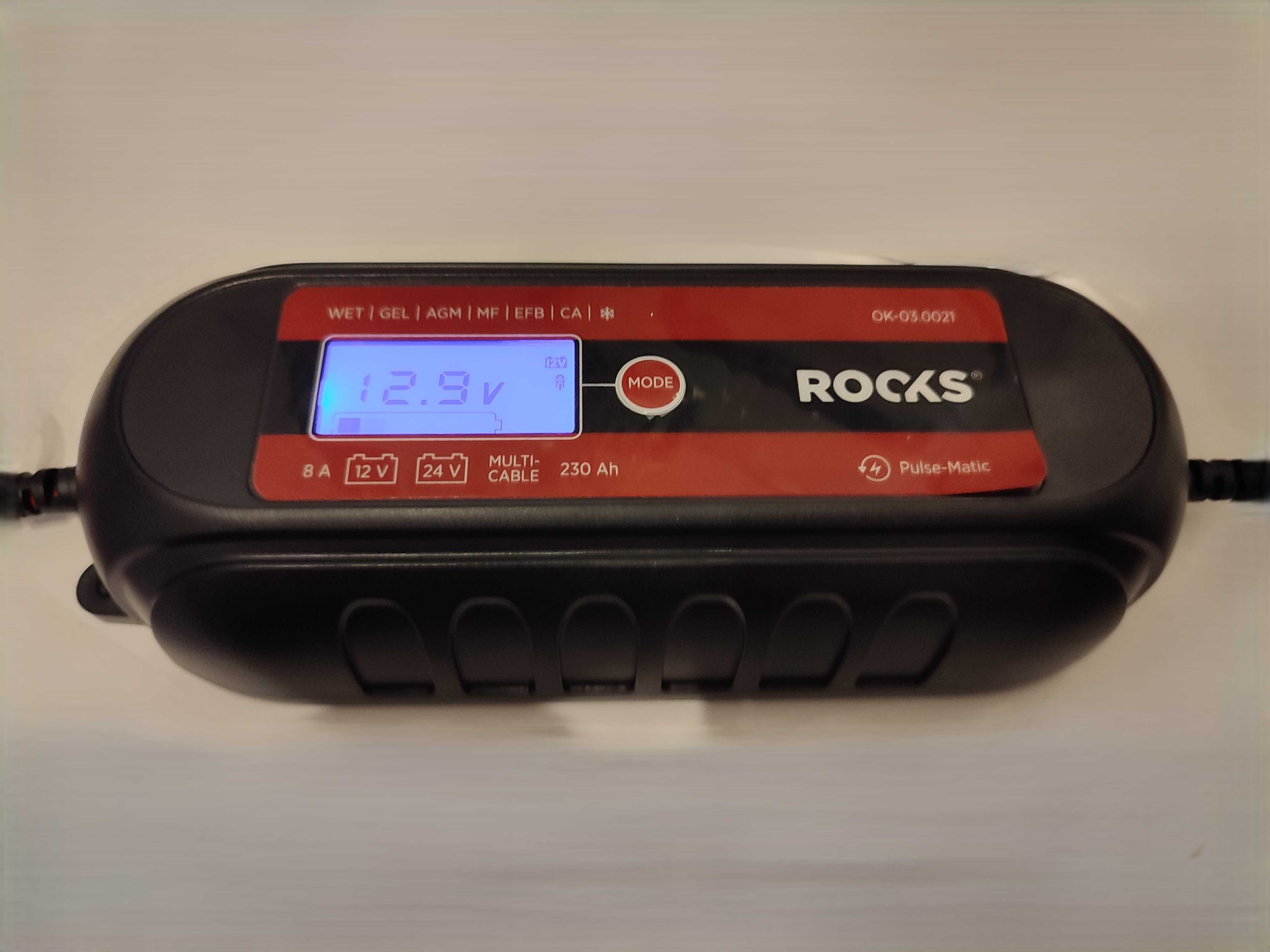 Prostownik elektroniczny, inteligentny smart 12v 24v- 8a - 230 ah, lcd