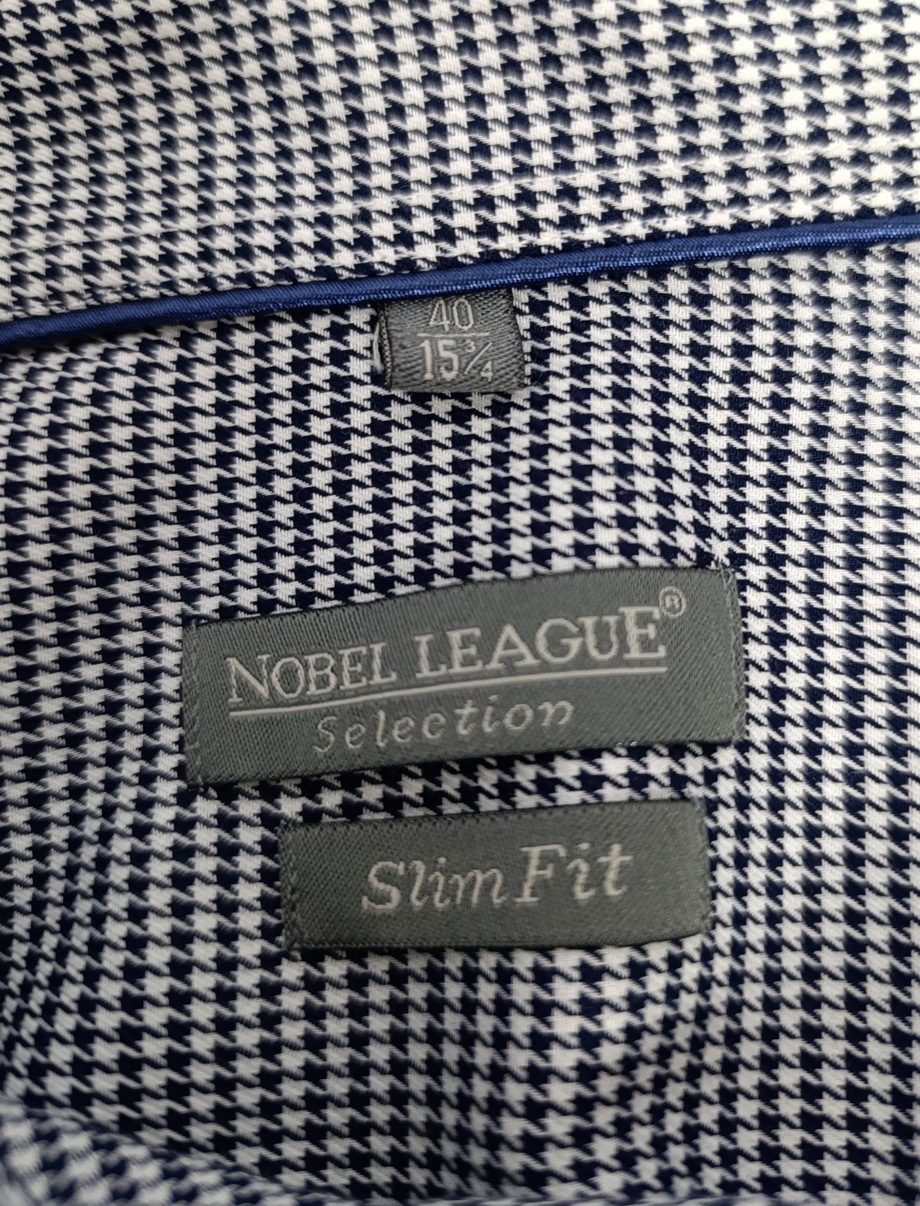 Koszula Nobel League 40 Czarno Biała Kratka
