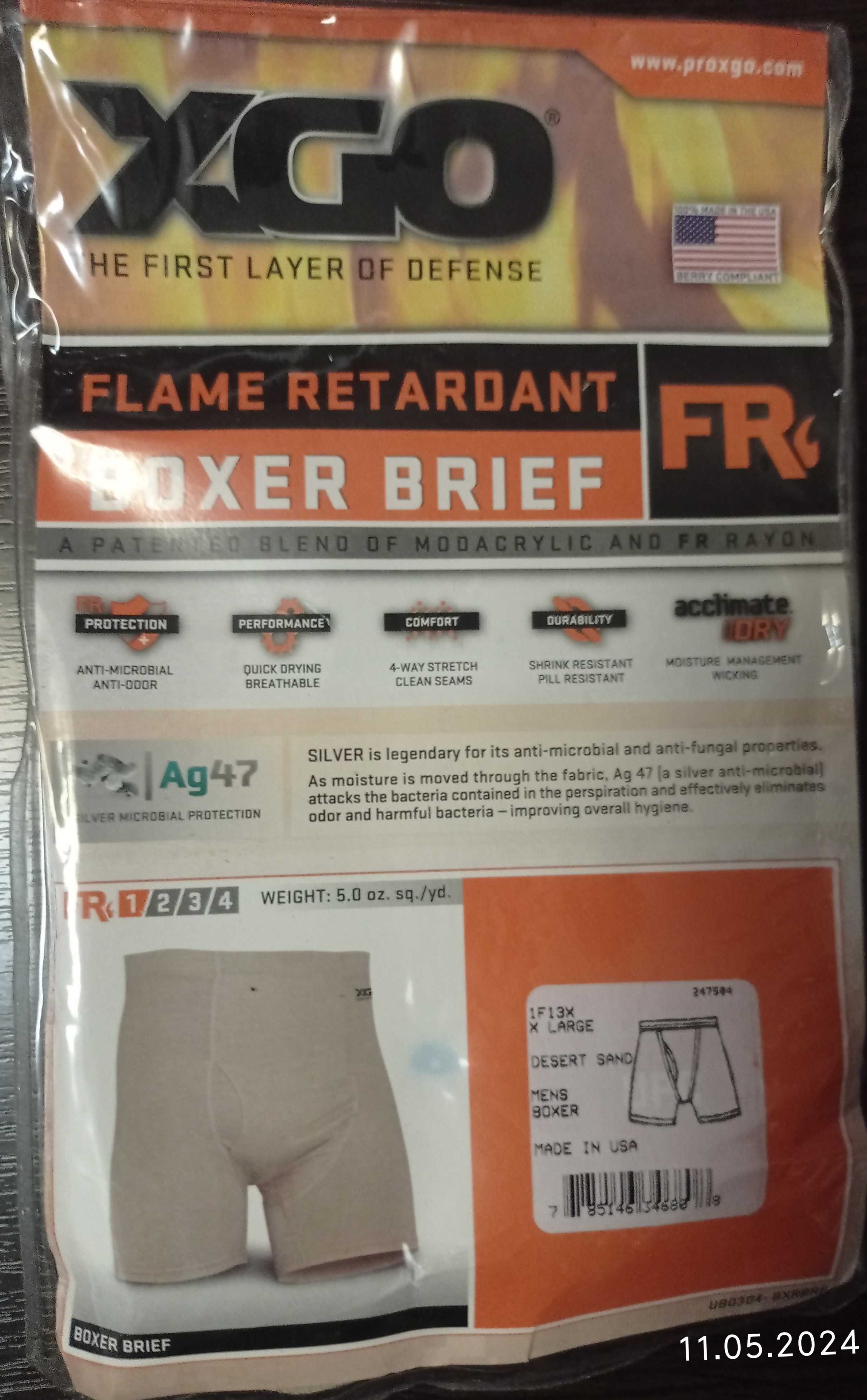 Вогнестійки труси (flame-retardant)   Lightweight FR Boxer Brief (FR1)