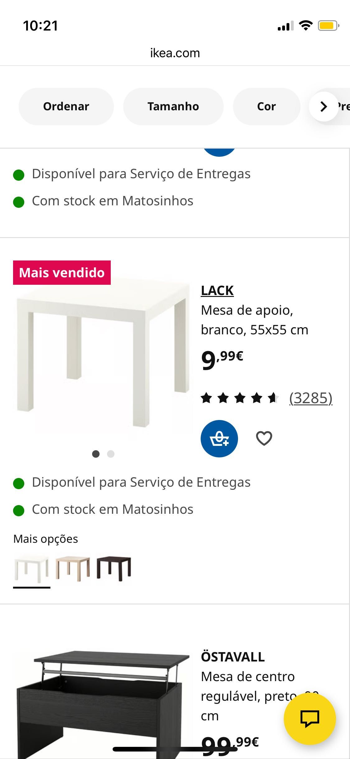 Mesa de centro mais vendida