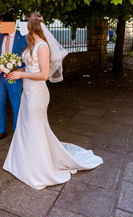 Suknia ślubna "rybka" na 170cm + obcas