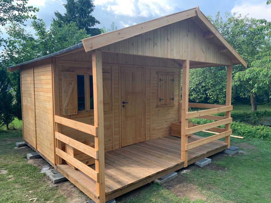 domek drewniany pomieszczenie gospodarcze dom z drewna WARBIT