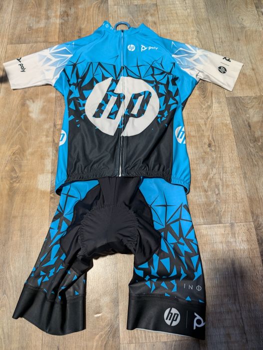 Strój kolarski S Inoni niebieski, na rower, spodenki z wkładką