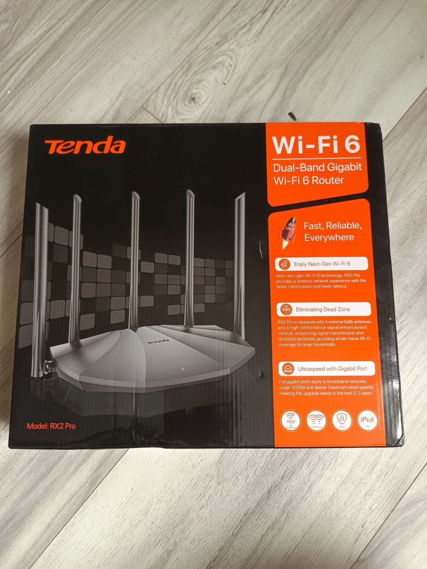 новий (запакований) роутер WiFi6 Tenda AX 1500 RX-2 Pro.