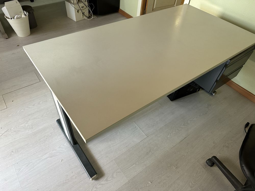 Secretaria cinza profissional 160x80cm