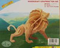 Drewniane puzzle 3D lew lwiątko LITTLE LION