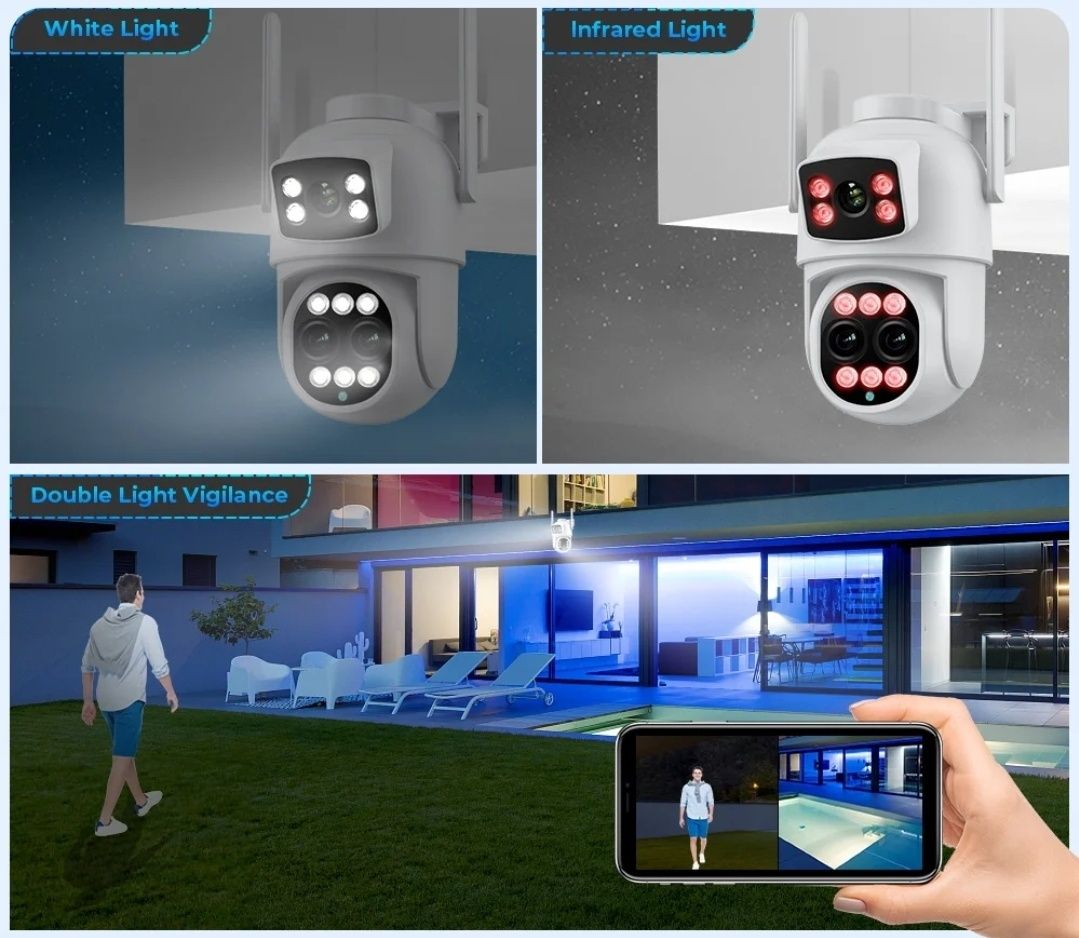 Kamera obrotowa zewnętrzna Monitoring 8x ZOOM Wi-Fi, 9MP Śledzenie