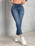 Jeansy Proste Przycięte 7/8 Petite Niebieskie Casual Shein S 36