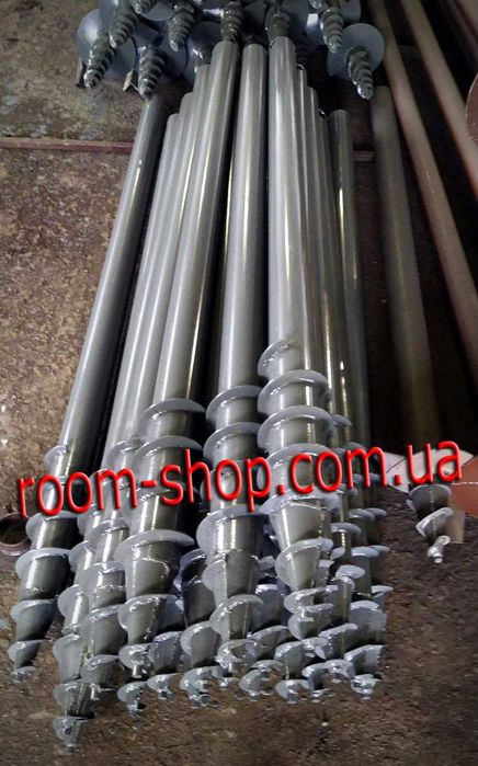 Геошуруп, сваи винтовые, гвинтові палі, монтаж, виробництво, сваї