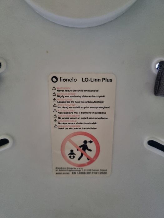 Krzesełko do karmienia regulowane Lionelo LINN PLUS szare