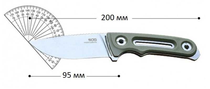 Тактичний похідний ніж SOG Provider FX (Stonewashed) 20 см, в ножнах