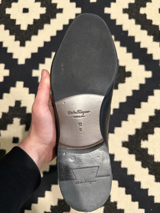 Туфли Ferragamo || Paros Dress Slip On Loafer Logo Black Silver