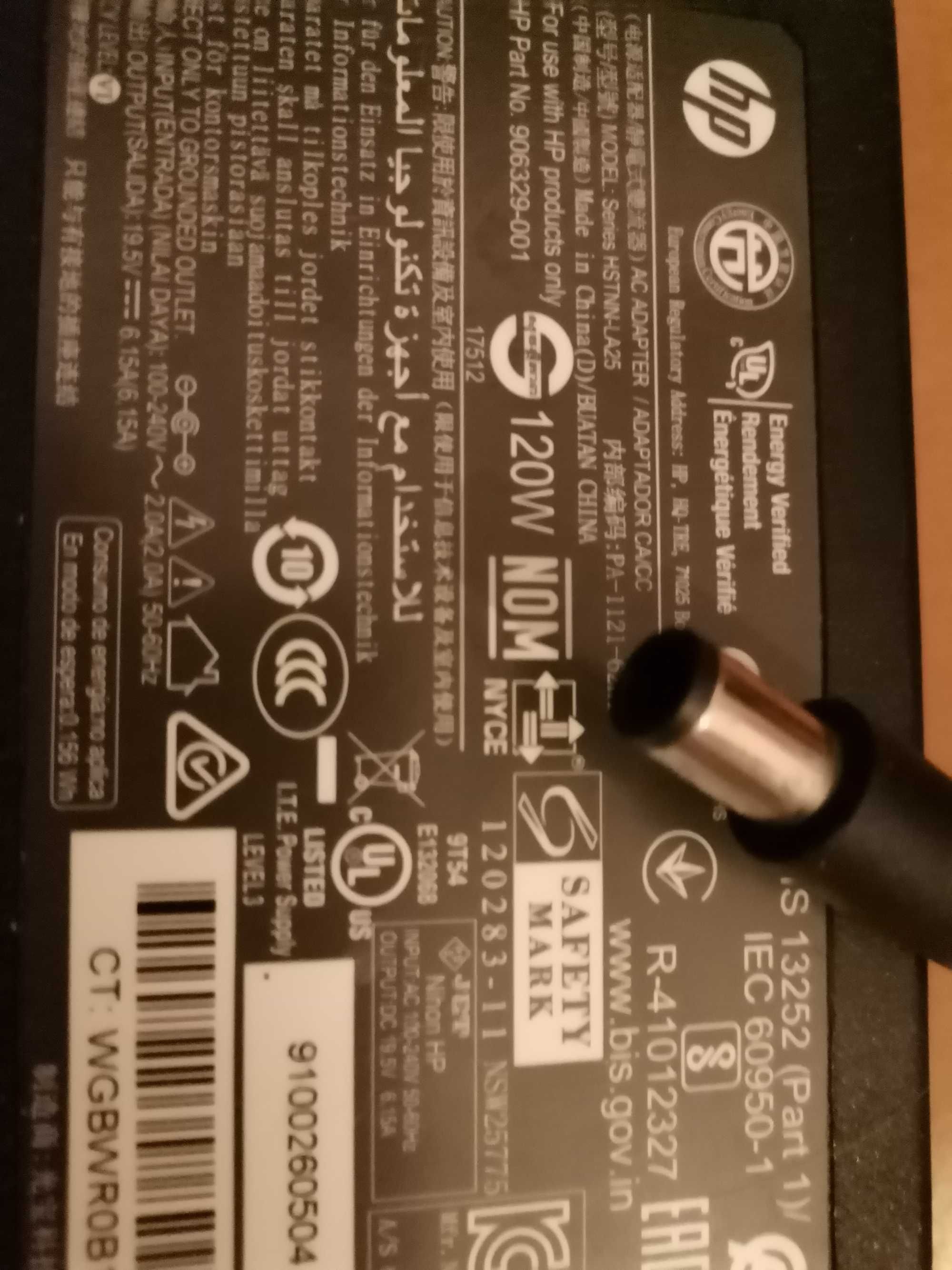Carregador HP 120 w 6.15a