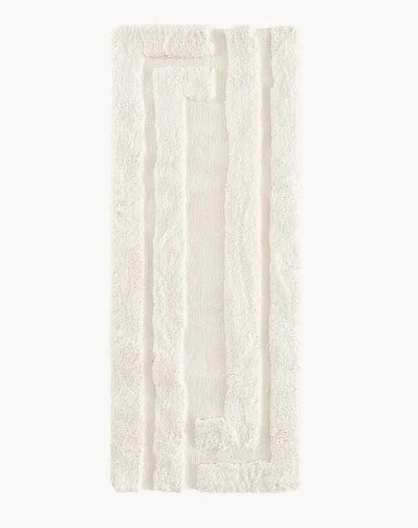 Nowoczesny chodnik z wypukłą strukturą Genève kremowobiały 80x200cm
