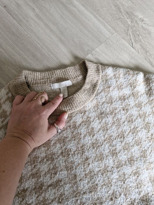 Sweterek H&M, R.L, beżowy pepitka