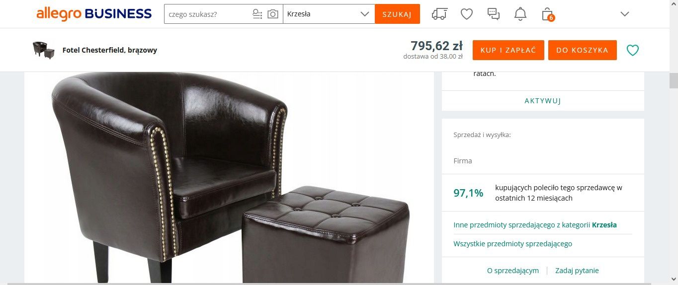 Nowy stylowy komplet fotel podnóżek pufa zestaw eko skóra