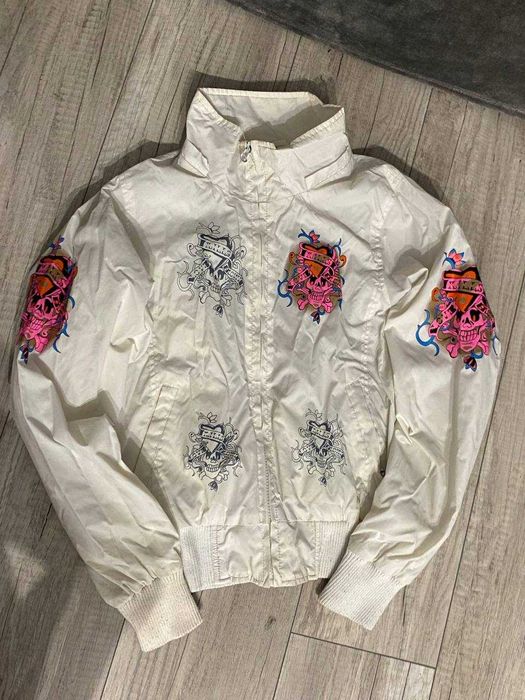 вітровка кофта зіпка в стилі ed hardy біла