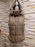 Ciepły bezrękawnik damski H&M L.O.G.G. z kapturem r.36/165  W.Br,V.