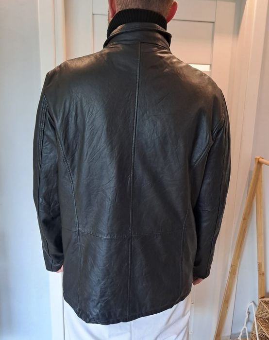 Kurtka skórzana XXL czarna męską vintage 100% skóra