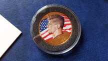 Stare monety Medal 1/2 dolara 2003 USA pozłacana emalia Piękna