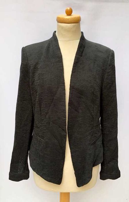 Marynarka Czarna H&M XXL 44 Blezer Prążkowana