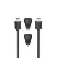 Hama Kabel HDMI 1,5m + 2 adaptery (microHDMI, mini HDMI) czarny OUTLET