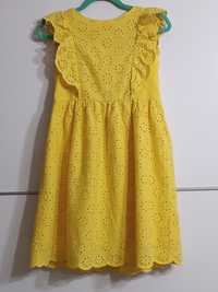 Sukienka żółta, falbanki H&M