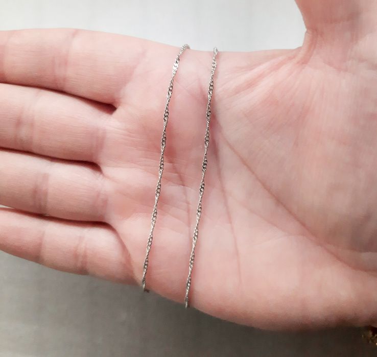 Łańcuszek 45cm singapur stal chirurgiczna 316L kolor srebrny