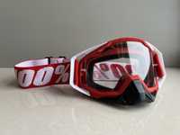 NOWE! Gogle 100% Czerwono Białe | Cross Enduro Quad MTB