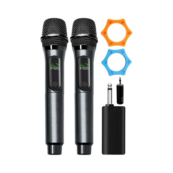 Zestaw dwóch bezprzewodowych mikrofonów idealnych do karaoke